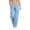 Light Blue, variant on Zulora Women's Cargo Yoga Pants High Waist Stretchy Waistband Loose Straight Leg Casual Workout Trousers with Side Pockets