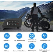Motorcycle Helmet Bluetooth Intercom Headset with Control Bar 4 Riders