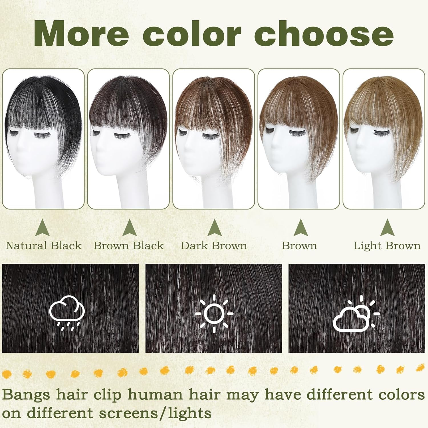 The Hair Clip 100% Real Human Hair Toppers 360°3D Cover Clip in Bangs Hair pieces Wispy Bangs for Women Hair Extensions Clip on French Bangs for Daily Wear