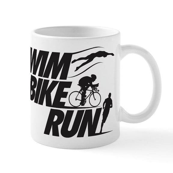 CafePress - Swim Bike Run Mug - 11 oz Ceramic Mug - Novelty Coffee Tea Cup