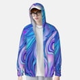 thumbnail image 2 of Balery Swirl Blue And Purple Sudadera ligera de manga larga con capucha y protección solar UPF 50+ para hombre y mujer, ideal para pesca y running-X-Large, 2 of 7