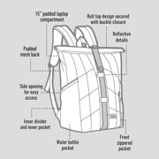 ZIPIT Puffer Backpack, High School and College Bag, Padded Laptop Compartment, Tear Resistant (Blue)