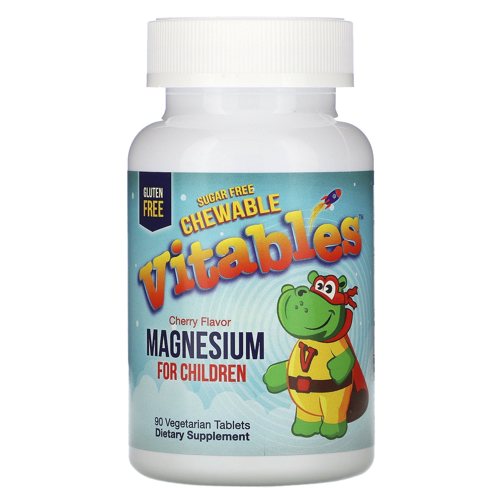 Vitables Magnesium Chewables for Children, Sugar Free, Cherry, 90