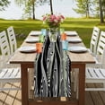 thumbnail image 4 of Table Runners 90 Inches Long Dress Scarves, Sage Green Black Stripes Farmhouse Coffee/Dining/Kitchen Table Runner for Living Room, Grey Abstract Gradient Striped 13x90 Inch, 4 of 9