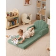 thumbnail image 3 of Sofá Blissful Diary 2 en 1 para niños pequeños, suave, convertible, verde, 3 of 9