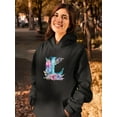 thumbnail image 2 of Letter L With Flowers Hoodie Women's -SmartPrintsInk Designs, 2 of 4