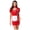 Red, variant on iiniim Women's Wet Look PU Leather Maid Cosplay Hollow Out Lace Trim Apron Fancy Dress Hot Pink L