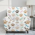 thumbnail image 2 of Whosucclay Colorful Dog Paw Bone Print Recliner Chair Covers, Stretch Recliner Slipcovers, Washable 4 Pieces Covers for Recliners, Recliner Couch Covers Furniture Protector Prevent Stain, 2 of 8