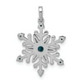 thumbnail image 3 of Real 14kt White Gold 1/4ct. Blue and White Diamond Snowflake Pendant; for Adults and Teens; for Women and Men, 3 of 4