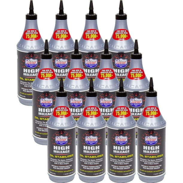 LUCAS Oil High Mileage Oil Stabilizer (1 Qt) - 12 Pack - Walmart.com