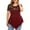 Red, variant on PATLOLLAV Womens Blouses,Plus Size Women Solid Floral Lace O-Neck Asymmetric Three Quarter Tops Blouse