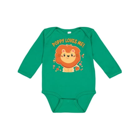 

Inktastic Poppy Loves Me- cute lion Gift Baby Boy or Baby Girl Long Sleeve Bodysuit