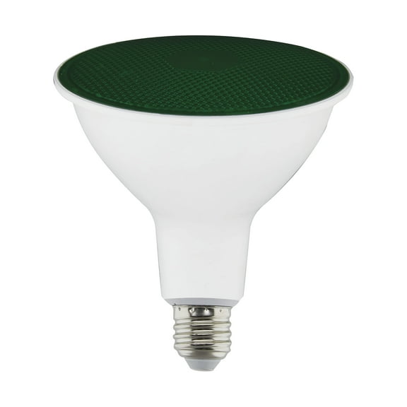 Satco S29481 11.5 Watts, Par38 Led; Green; 90 Degree Beam Angle; Medium Base; 120 Volt Ideal for Use in Holidays Illumination, Soffit, Under Eave Holidays -Green 11.5Par38/Led/90'/Green 6 Pack