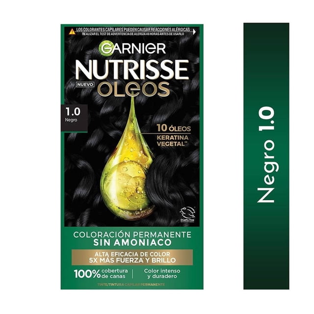 Tinte para cabello Nutrisse Oleos sin amoniaco 1.0 negro