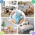 thumbnail image 4 of Blue White Gold Marble Pattern Square Tablecloth,Waterproof Square Table Cover,Wipeable Spillproof Washable Table Cover for Home Kitchen Party Decor 42"X42"(107x107cm), 4 of 6