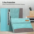 thumbnail image 3 of Fintie Case for Samsung Galaxy Tab S8/Tab S7 11 Inch (Model SM-X700/X706/T870/T875/T878) with Built-in S Pen Holder, Multiple Angle Portfolio Business Cover with Pocket Auto Sleep/Wake, Turquoise, 3 of 8