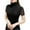 Black, variant on ZHYou Womens High Neck Mesh Panel Short Sleeve Shirts Slim Fit Stretchy Breathable Fashion Tops,Blue,S