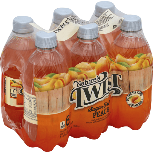 Natures Twist Sugar Free Peach 6pk