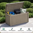 thumbnail image 5 of fazzn 180 Gallon Resin Deck Box Outdoor Indoor Waterproof Storage Box for Patio Furniture Pool Accessories Storage for Cushion Garden Tools (Brown), 5 of 7