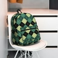 thumbnail image 5 of Honeii Green Squares Print School Backpack,Casual Lightweight Travel Rucksack Daypack,Backpacks for College High, 5 of 6