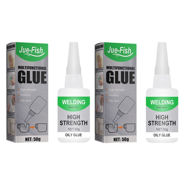 Súper Pegamento Transparente 2 Pcs 50g Soldadura Alta Resistencia Aceitoso Multifuncional