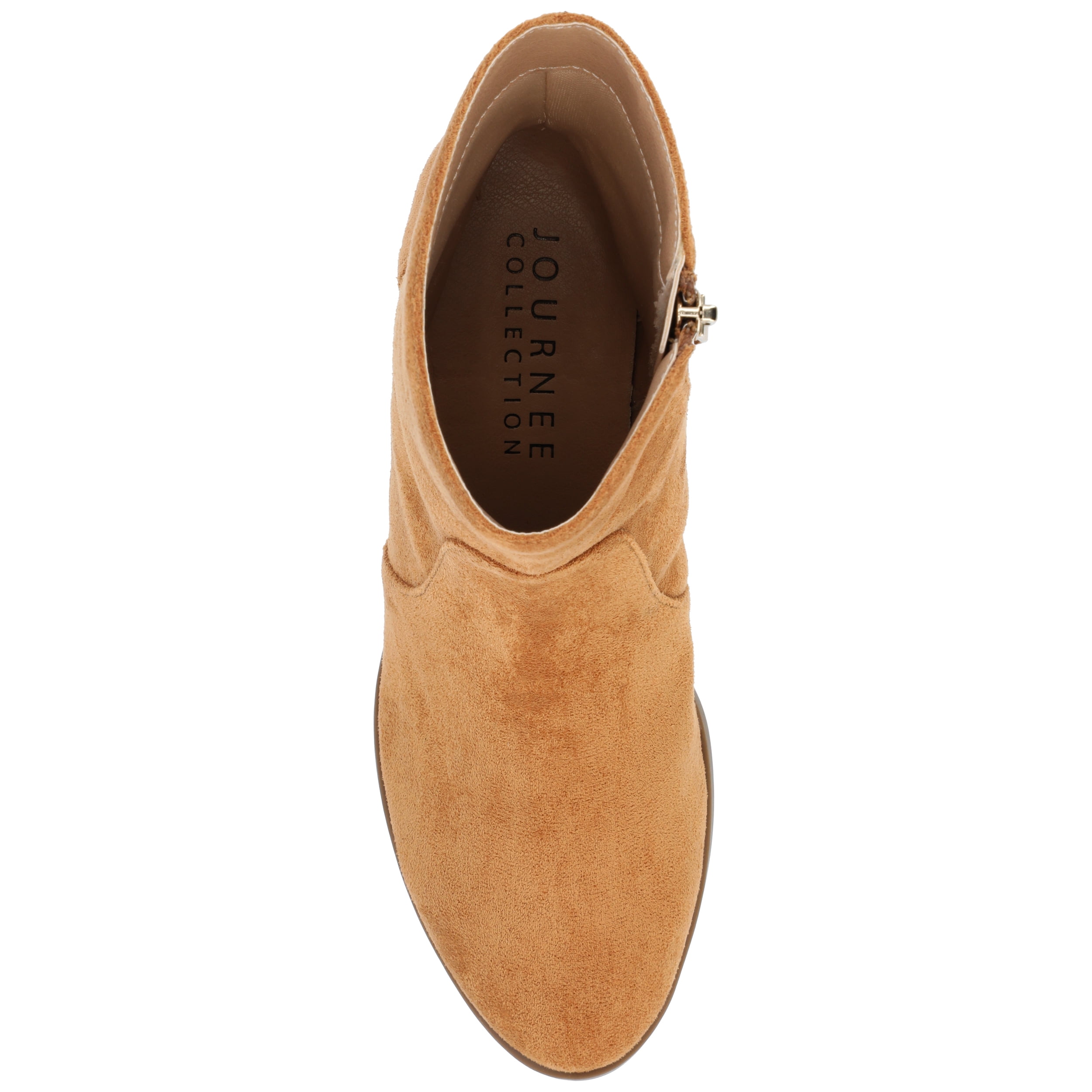 Journee Womens Hayven Stacked Block Heel Almond Toe Booties, Widths Available