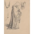 thumbnail image 2 of Józef Simmler 12x14 Black Ornate Wood Framed Double Matted Museum Art Print Titled: Study of the Figure of Mary Magdalene to the Painting ‘Three Marys’ (1865), 2 of 5