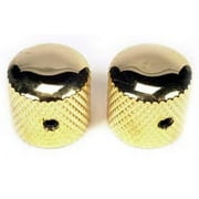 Peavey Two High Quality Metal Dome Guitar Knobs Gold With Knurled Grip 73200 New