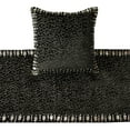 thumbnail image 2 of The HomeCentric King / Queen / Twin Black Decorative CA King 86"x18" Bed Runner WITHOUT Pillow Cover, Mosaic & Crystal Bed Scarf on Velvet fabric - Mosaic Noir, 2 of 5