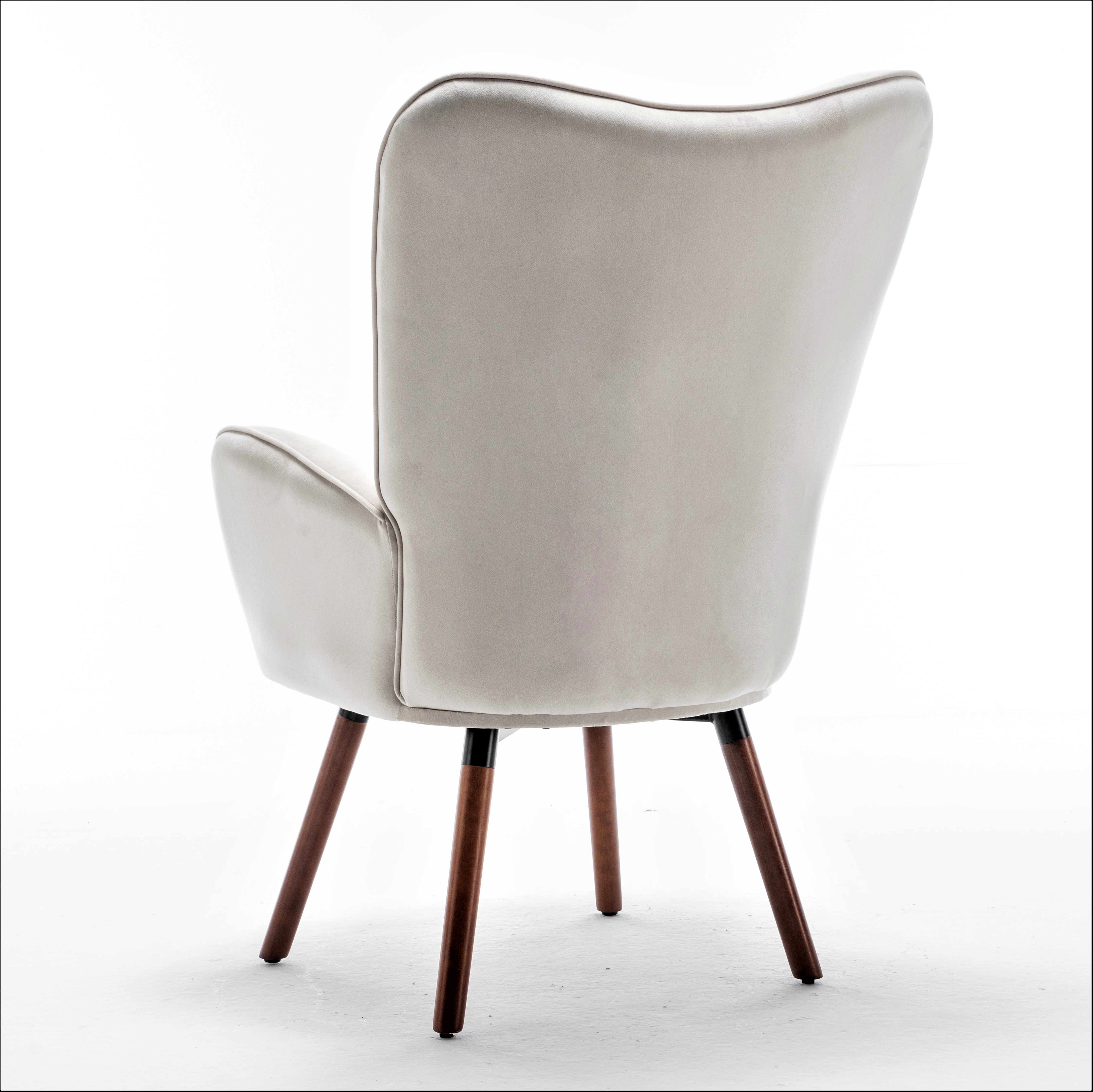 US Pride Furniture Kreedence 26.38" W Microfiber Wing Back Armchair, Ivory