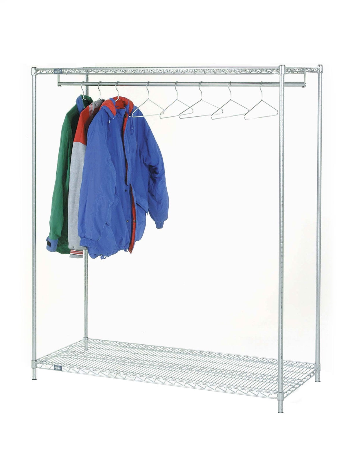 14" Deep x 30" Wide x 63" High 2 Tier Stationary Chrome Garment Rack