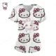 thumbnail image 1 of Camiseta con cuello en V para trabajadores del cuidado de Hello Kitty, ropa de trabajo de clínica, Tops de manga corta, uniforme de enfermera estampado, 1 of 6