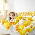 thumbnail image 4 of jejeloiu Cartoon Duck Full Size Comforter Sets,Farm Animal Bedding Comforter Set,Yellow White Bedding Sets For Boys Kids,Microfiber Bedroom Decor Reversible,3 Pieces, 4 of 8
