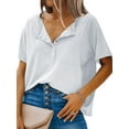 thumbnail image 1 of Chemise Unie à Manches Courtes avec Col à Revers et Poche pour Femmes, 1 of 4