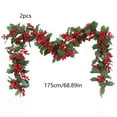 thumbnail image 3 of Guirlande de Baies Artificielles, Ensemble de 2 Pcs, Vigne Festive avec Baies Rouges, Décoration de Noël avec Tiges Flexibles, Longueur 175 cm pour Fête, Décoration Intérieure, 3 of 8