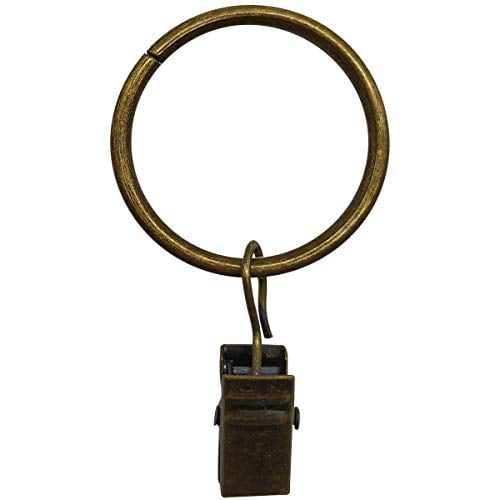 MOZOWO Curtain Clip 36 Pack Rings Curtain Clips Strong Metal Decorative Drapery Window Curtain Ring with Clip Rustproof Vintage 1.26 Inch Interior Diameter Bronze