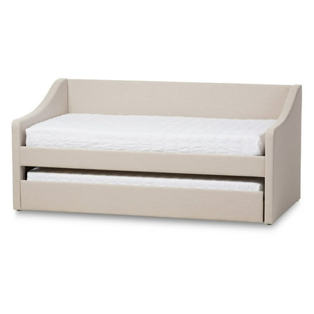 Wicker Daybed With Trundle Baxton Studio Barnstorm Modern and Contemporary Fabric Upholstered Daybed with Guest Trundle Bed, Multiple Colors ()