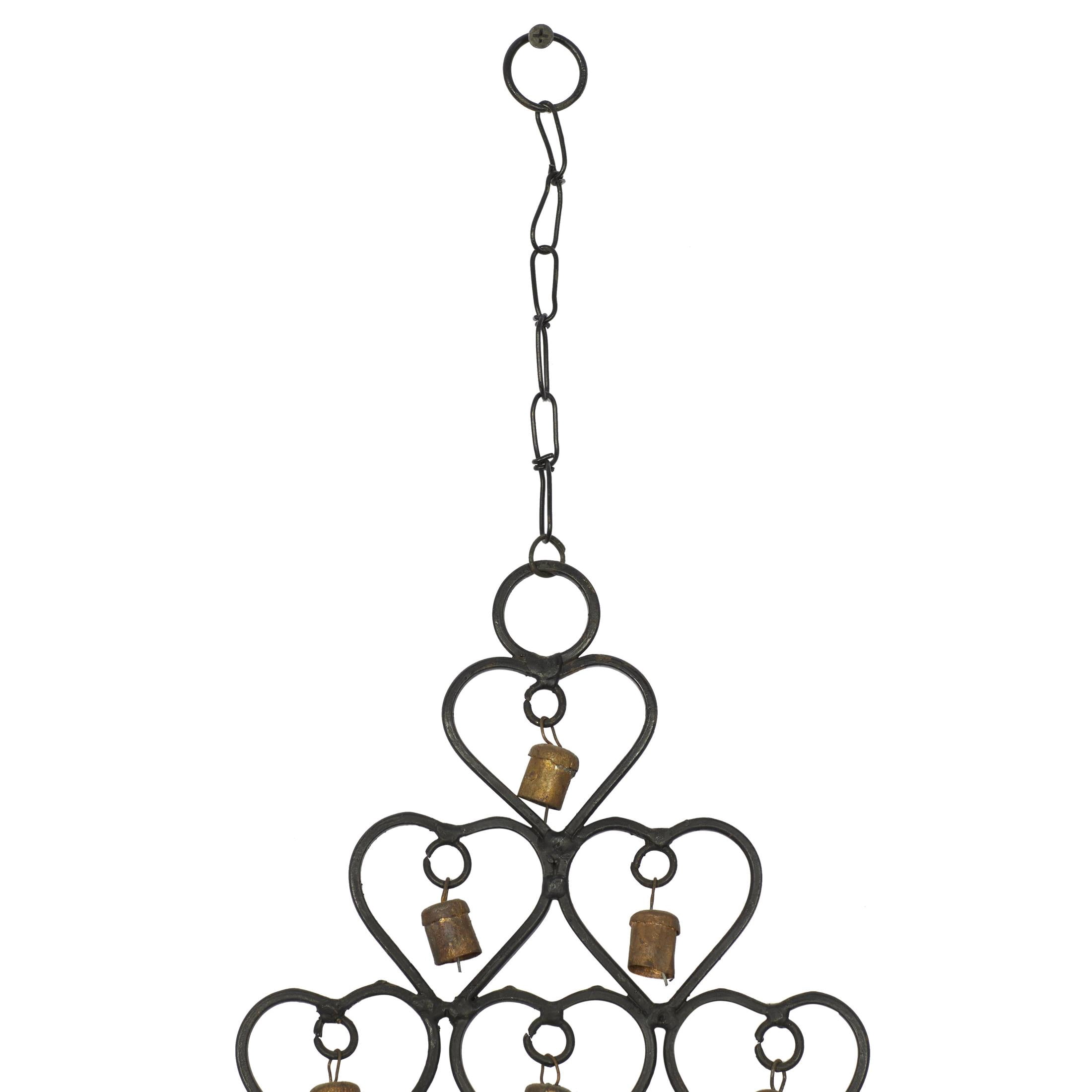 DecMode 30" Brass Metal Bell Windchime with Bells