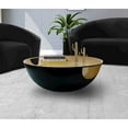 thumbnail image 7 of Meridian Furniture Doma Round Matte Black Metal Coffee Table with Glass Top, 7 of 7