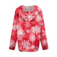 thumbnail image 6 of Women's Fashion Christmas Print Casual Zip-Up Long-Sleeve Hooded Jacket, for Outdoor Activities and Daily Use,Watermelon Red,2XL, 6 of 6