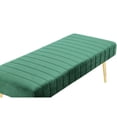 thumbnail image 4 of Benjara Lida 45 Inch Bench, Cushioned Channel Tufting, Green Velvet Upholstery, Gold, 4 of 5