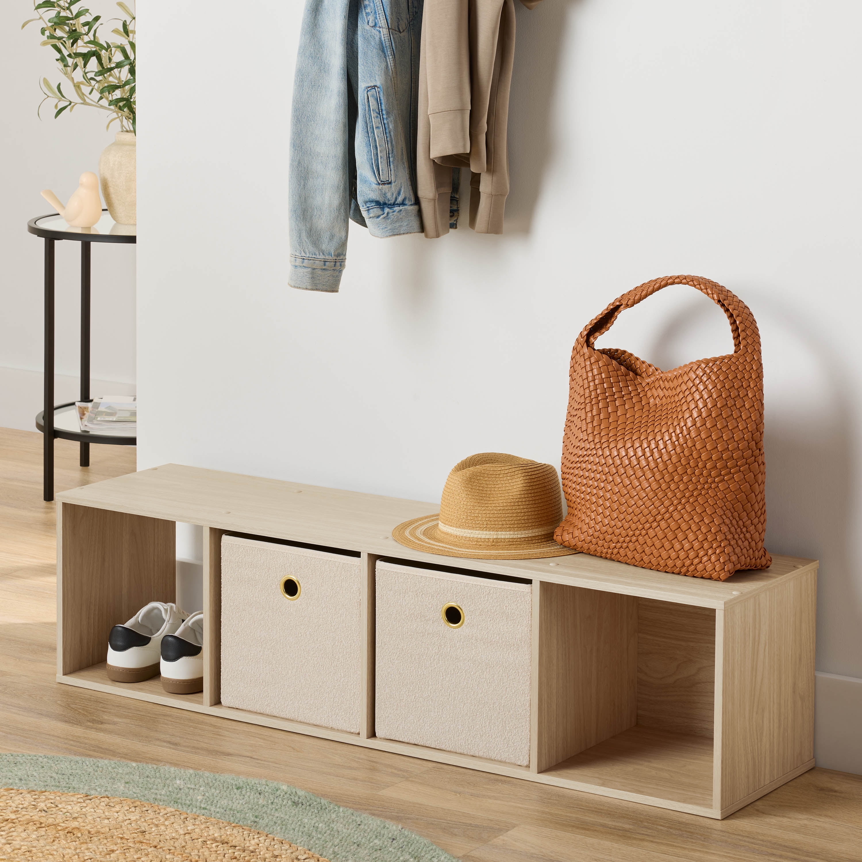 Mainstays 4 Cube Vertical Storage Organizer, Spring Pine