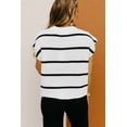 thumbnail image 3 of Women's Classic White Striped Batwing Sleeve Sweater Tee - [ZhiHiMeRi] | (US 12-14)L, 3 of 9