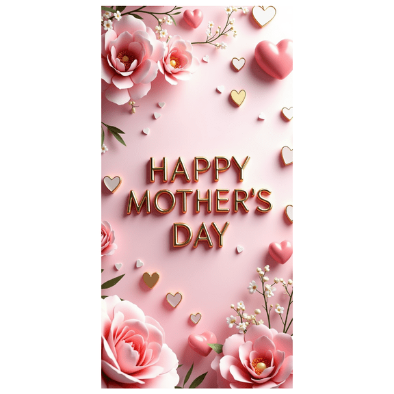 Pink Floral Happy Mothers Day Background Backdrop Banner Party Supplies Decorations for Family Gatherings Photo Shoots Home Decor Celebrations