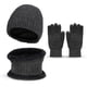 thumbnail image 5 of Conjunto de gorro, bufanda y guantes de invierno cálidos, bufanda forrada de lana resistente al viento para exteriores, conjunto de 3 piezas, 5 of 6