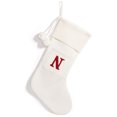 thumbnail image 1 of Christmas Knitted Stocking With Personalised Alphabet Christmas Decorations For Letter Initial White N, 1 of 9