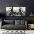 thumbnail image 7 of 3Pcs Framed Modern Abstract Black and Gold Canvas Wall Art Fluid Lines Marble Pictures Posters Prints Painting White Grey Wall Decor for Bathroom Bedroom Living Room Office12x16inx3 Home Decoration, 7 of 7