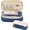 Navy blue, variant on TECHMILY Large Capacity Multi-Layer Pencil Case | 7-Color Korean-Japanese Style Canvas Pen Pouch (Student/Office Stationery Organizer)