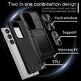 thumbnail image 3 of Allytechgroup for Samsung Galaxy S24 Ultra Case with Ring Holder Stand, Shockproof Hybrid Rugged Heavy Duty Protective Compatible with Car Mount Bumper Phone Case for Samsung Galaxy S24 Ultra, Black, 3 of 10