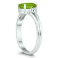 thumbnail image 2 of SZUL Women's 8X6MM Peridot and Diamond Pear Shaped Open Three Stone Ring in 10K White Gold, 2 of 4